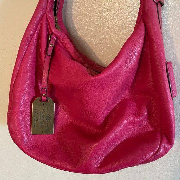Ralph Lauren Pebbled Leather Shoulder Bag - Hot Pink - Brass Hardware - Picture 2 of 15